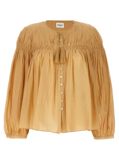 Shop Marant Etoile Abadi Shirt In Beige