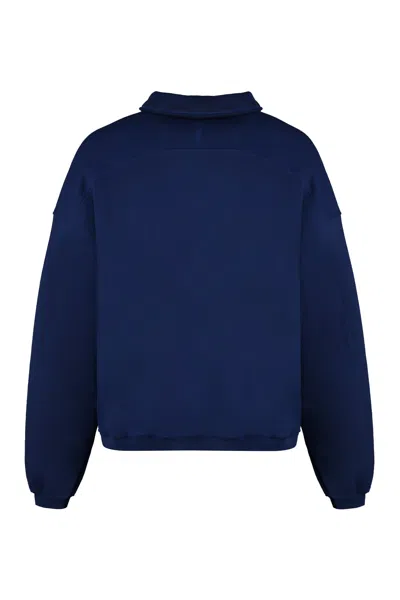 Shop Alexander Wang Cotton Crew-neck Sweatshirt In Blue