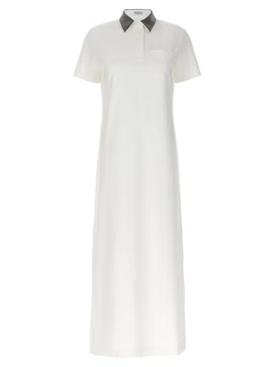 Shop Brunello Cucinelli Monile Long Dress In White