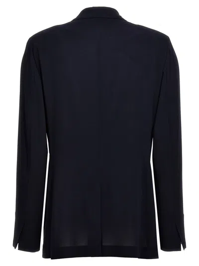 Shop Alberto Biani Cady Double-breasted Blazer In Blue