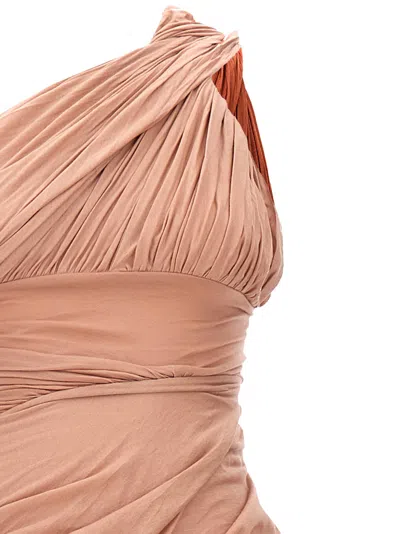 Shop Rick Owens Lido Draped Maxi Dress In Pink