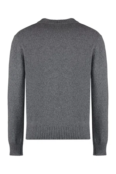 Shop Ami Alexandre Mattiussi Crew-neck Cashmere Sweater In Grey