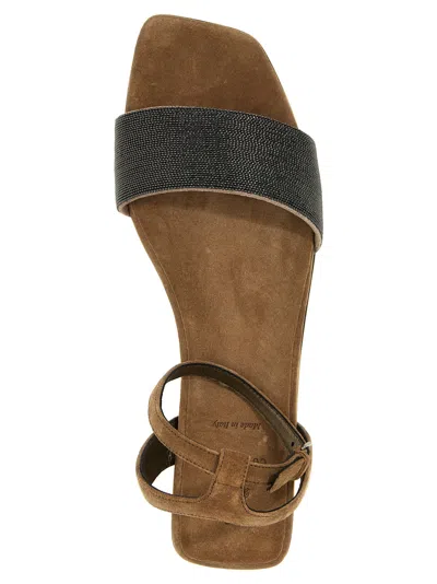 Shop Brunello Cucinelli Monile Sandals In Beige