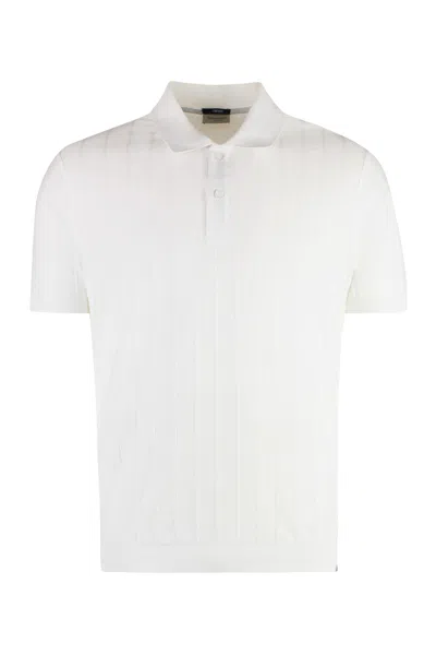 Shop Paul&amp;shark Short Sleeve Cotton Polo Shirt In White