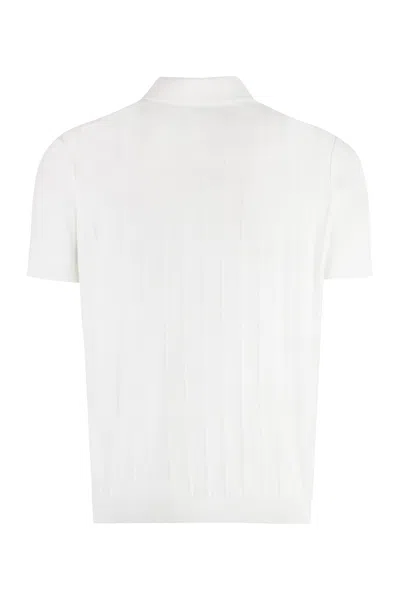 Shop Paul&amp;shark Short Sleeve Cotton Polo Shirt In White