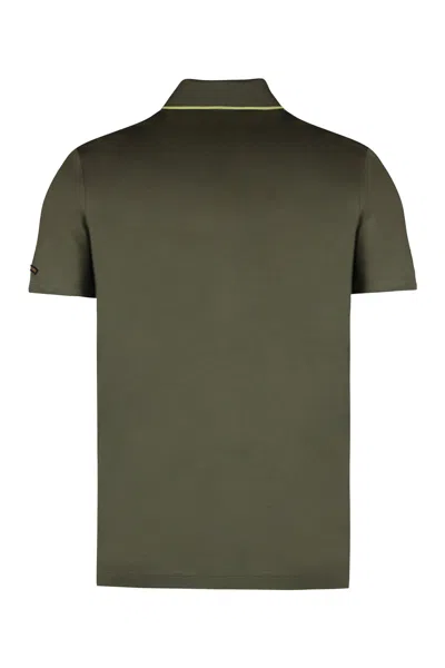 Shop Paul&amp;shark Short Sleeve Cotton Polo Shirt In Green