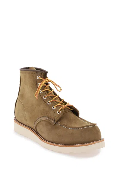 Shop Red Wing Classic Moc Ankle Boots In Olive Mohave (khaki)