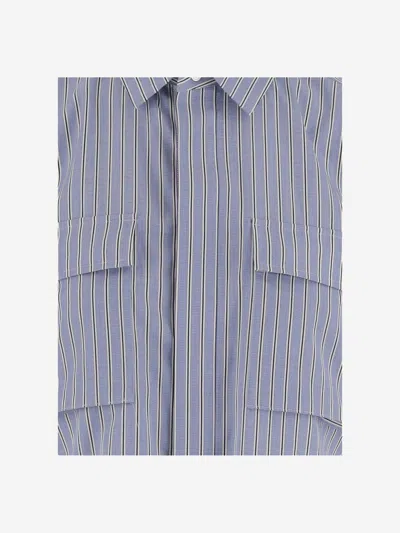 Shop Sacai Cotton Shirt With Striped Pattern In Red