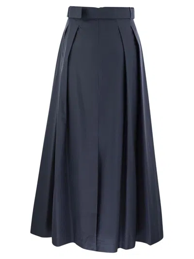 Shop 's Max Mara Belted Pleated Skirt In Blue