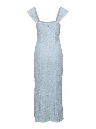 Shop Rotate Birger Christensen Lace Wide Strap Dress In Light Blue