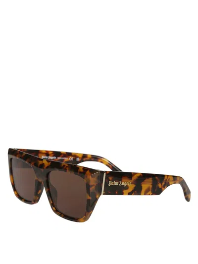 Shop Palm Angels Niland Square-frame Sunglasses In Brown
