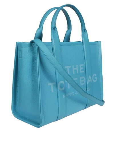 Shop Marc Jacobs Logo-embossed Medium Tote Bag In Light Blue
