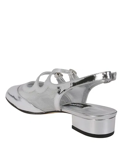 Shop Carel Sling Back Flate Double Strap In Silver