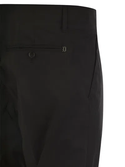 Shop Dondup Ben - Carrot Poplin Trousers In Black