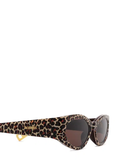 Shop Jacquemus Jac4 Leopard Glasses