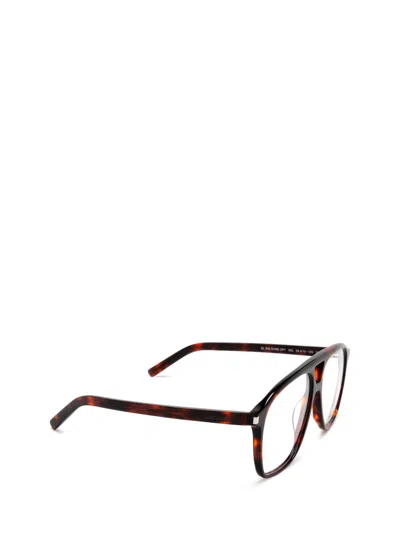 Shop Saint Laurent Sl 596 Opt Havana Glasses