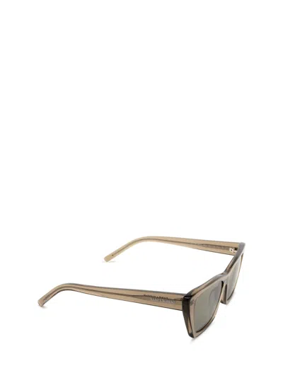 Shop Saint Laurent Sl 276 Brown Sunglasses