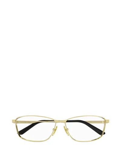 Shop Balenciaga Bb0283o Gold Glasses