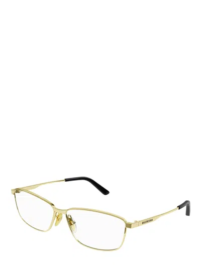 Shop Balenciaga Bb0283o Gold Glasses
