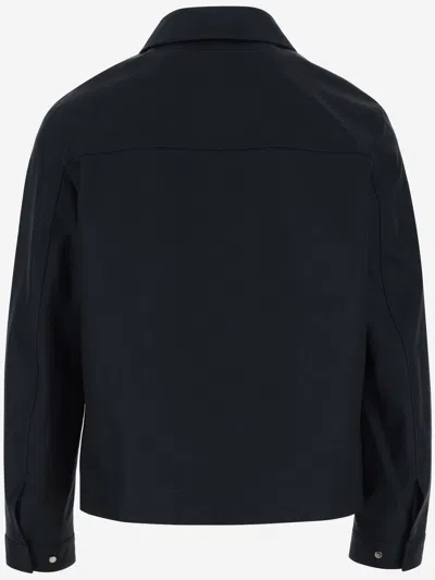 Shop Yves Salomon Technical Fabric Jacket In Night
