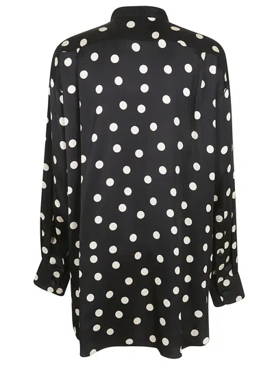 Shop Stella Mccartney Polka Dots-print Plastron Shirt In Black Cream