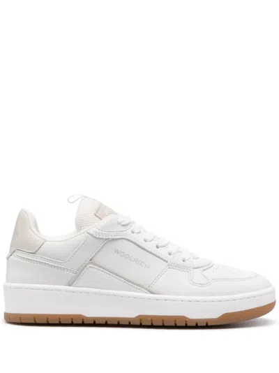 Shop Woolrich Low Basket Sneakers In White