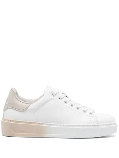 Shop Woolrich Classic Court Sneakers In White Beige