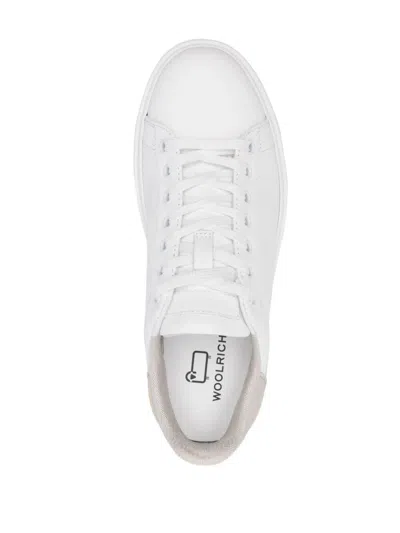 Shop Woolrich Classic Court Sneakers In White Beige