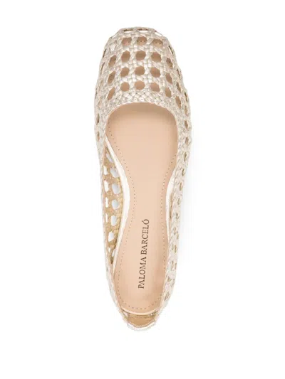 Shop Paloma Barceló Shell Ballerinas In Champagne
