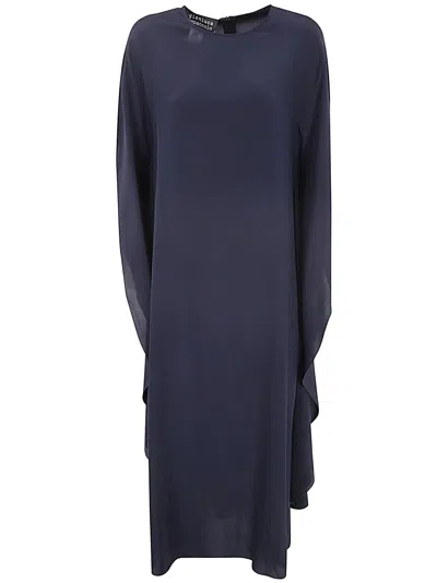 Shop Gianluca Capannolo Iris Long Sleeves Dress In Blue