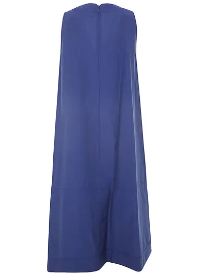 Shop Antonelli Melania Sleeveless V Neck Dress In Blue