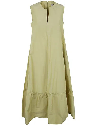 Shop Antonelli Merisi V Neck Long Dress In Lime