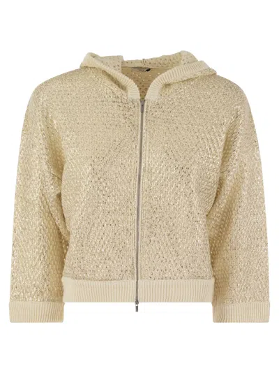 Shop Peserico Linen And Cotton Cordonet Jacket In Gold