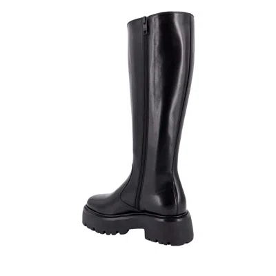 Shop Celine Leather Zipped Boots In Black