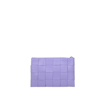 Shop Bottega Veneta Cassette Leather Clutch In Purple