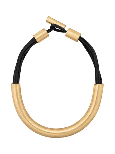 Shop Monies Canberry Necklace In Leather Gold