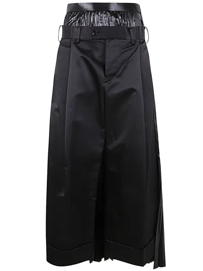 Shop Junya Watanabe Satin Pants In Black Black