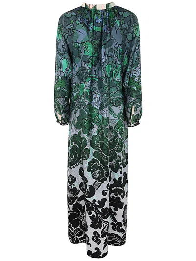 Shop Pierre-louis Mascia Printed Silk Twill Dress In Multi