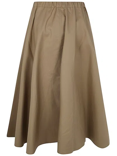 Shop Sofie D'hoore Wide Midi Skirt With Big Patched Pockets In Dune