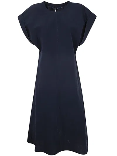 Shop Sofie D'hoore Long Dress With Pockets And Short Sleeves In Night