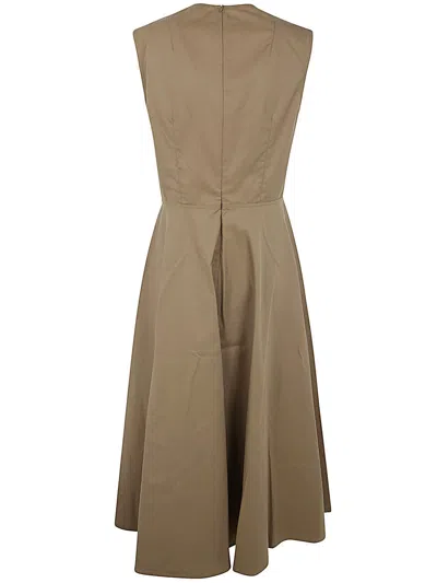 Shop Sofie D'hoore Long Dress With Two Applied Pockets In Dune