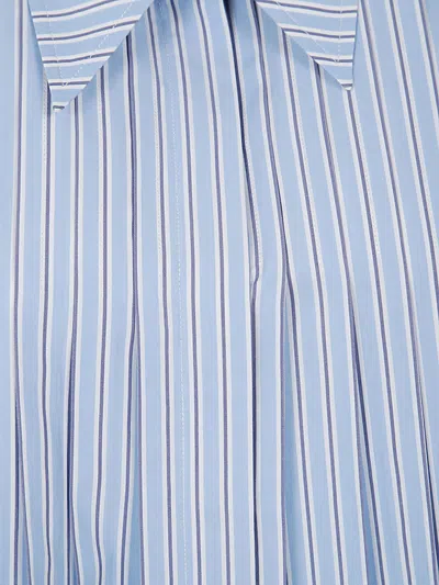 Shop Alberta Ferretti Cropped Striped Shirt In Light Blue