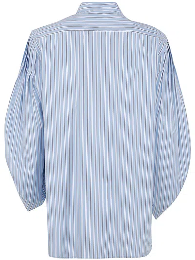 Shop Alberta Ferretti Oversized Striped Shirt In Light Blue
