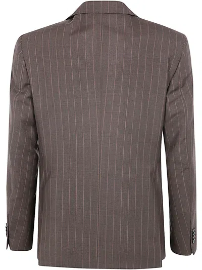 Shop Tagliatore Pinstriped Suit In Brown