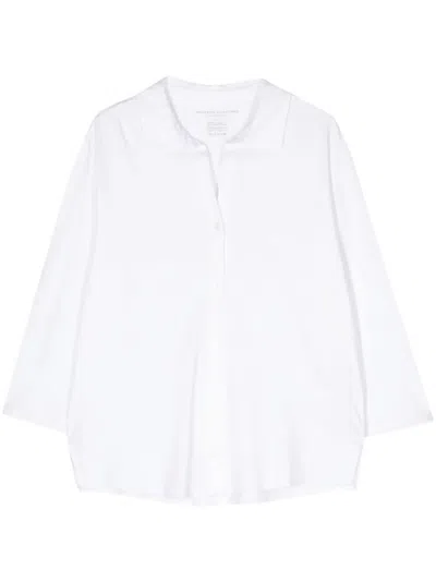 Shop Majestic 3/4 Sleeves Chemise In Blanc