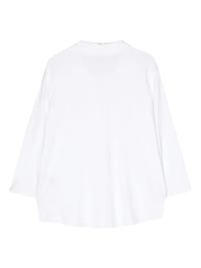 Shop Majestic 3/4 Sleeves Chemise In Blanc