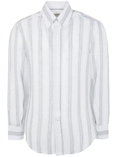 Shop Brunello Cucinelli Shirt In White Grey