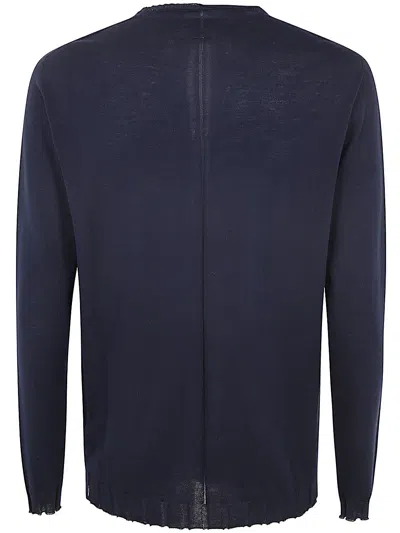 Md75 Classic Round Neck Pullover In Basic Blue