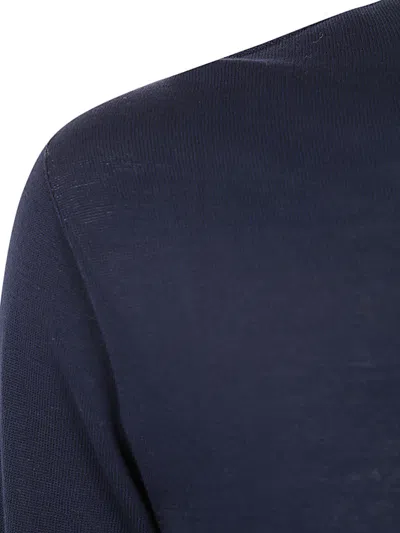 Md75 Classic Round Neck Pullover In Basic Blue