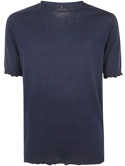 Shop Md75 Classic Round Neck Pullover In Basic Blue